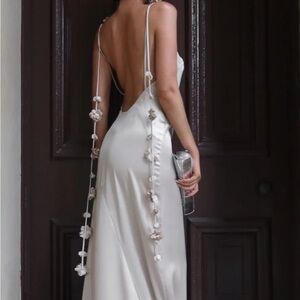 White Backless Embellished dress NEW with tags, XS